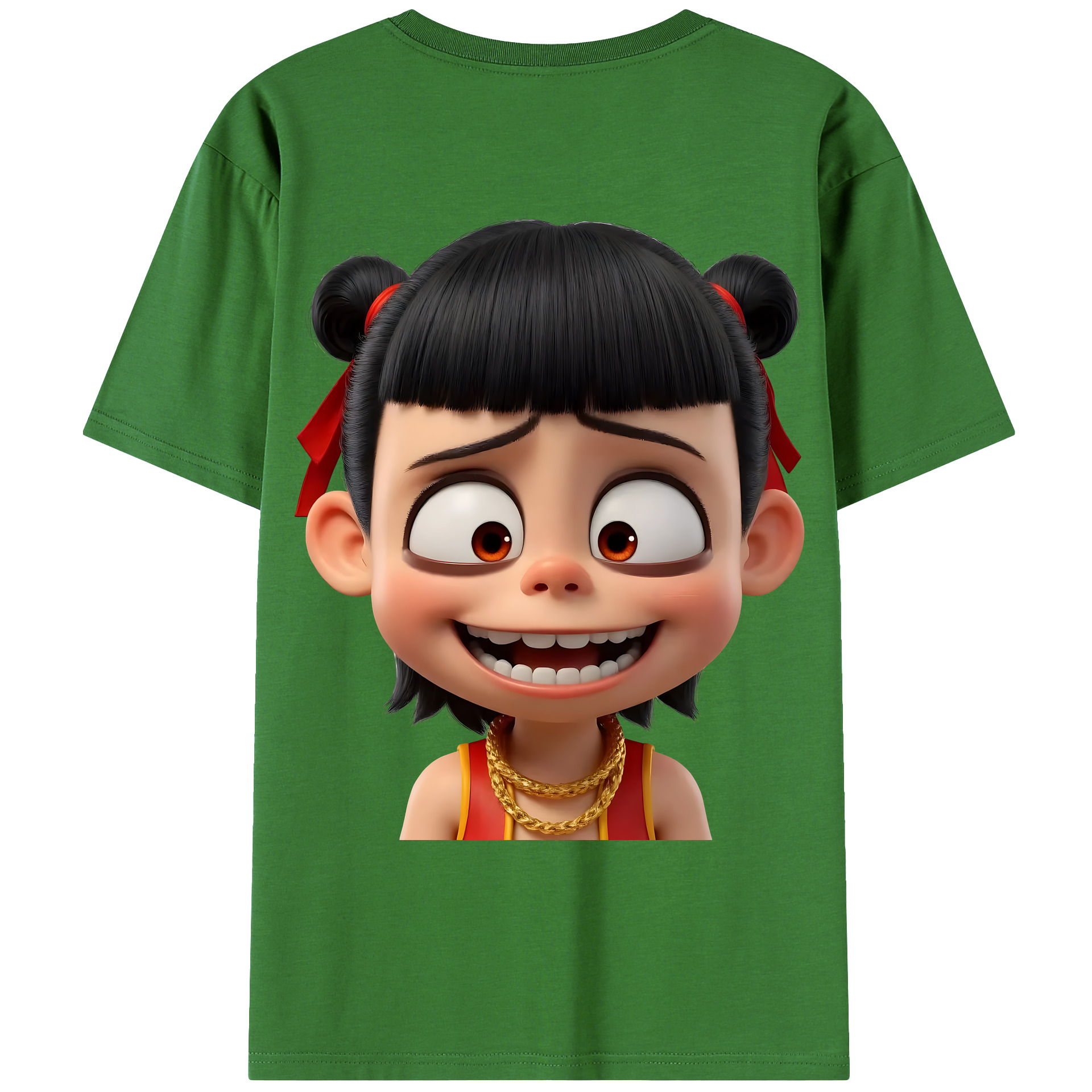 （画像用） Ne Zha 2 ナタ 魔童の大暴れ レディース半袖Tシャツ(バックプリント)